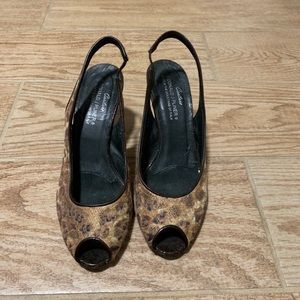 Donald Pliner sling back peep toe pumps